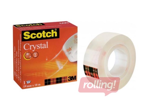 Līmlente 3M Scotch Crystal 600, 19 mm x 33 m, 1 gab., caurspīdīga 