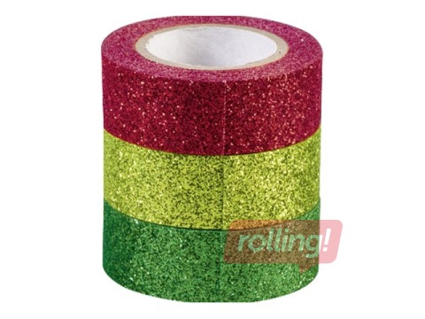 Līmlente - papīra, ar spīdumu, 15mm x 3m, dažādas krāsas