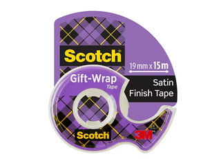 Līmlente, Scotch, Satin dāvanu saiņošanai, ar turētāju, 19mm x 15m