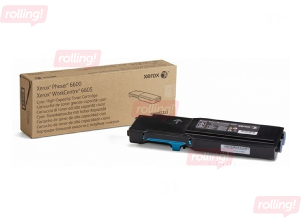 Tonera kasete Xerox Phaser 6600, ciānzila, (6000 lpp.)
