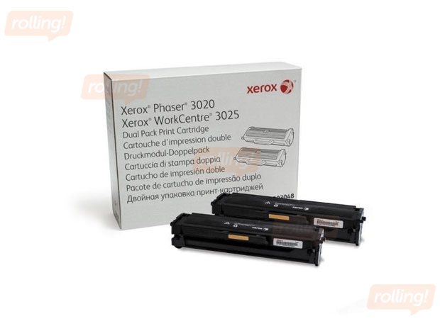 Tonera kasete Xerox Phaser 3020/WC3025, melna, (2x1500 lpp.)
