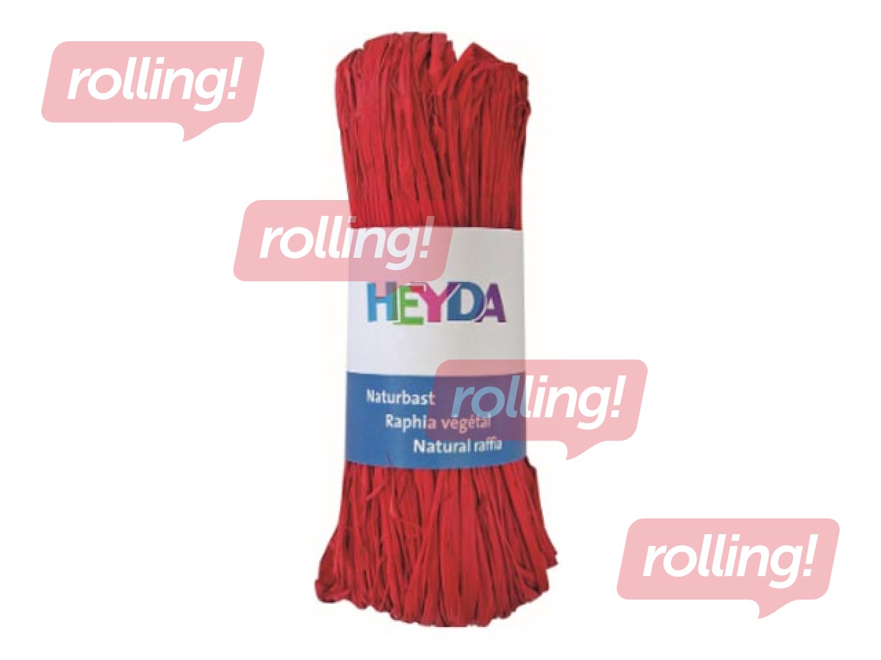 Rafija, dabīga, sarkana, 50 g.