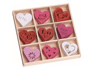 Filca ornamentu komplekts Hearts, 45 gab.