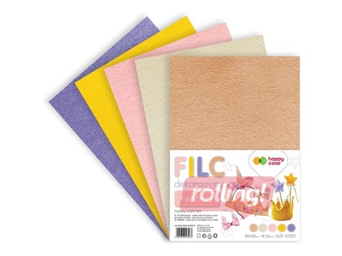 Filcs Happy Color 20x30cm, 150g/m², Fantasy, 5 loksnes