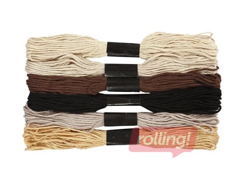 Izšūšanas diegi, dažādas krāsas, 6 gab.