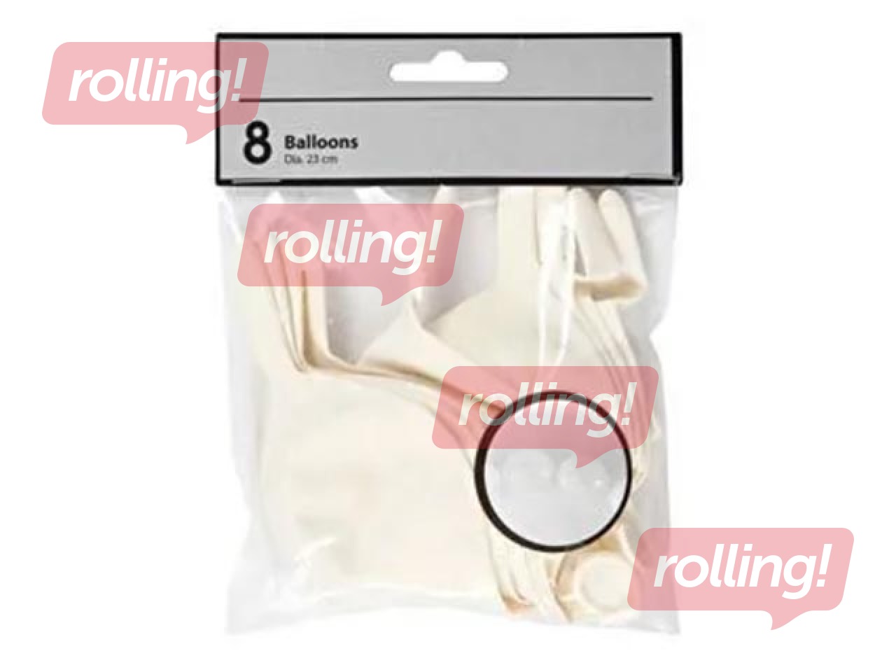 Baloni, balti toņi, 8 gab.