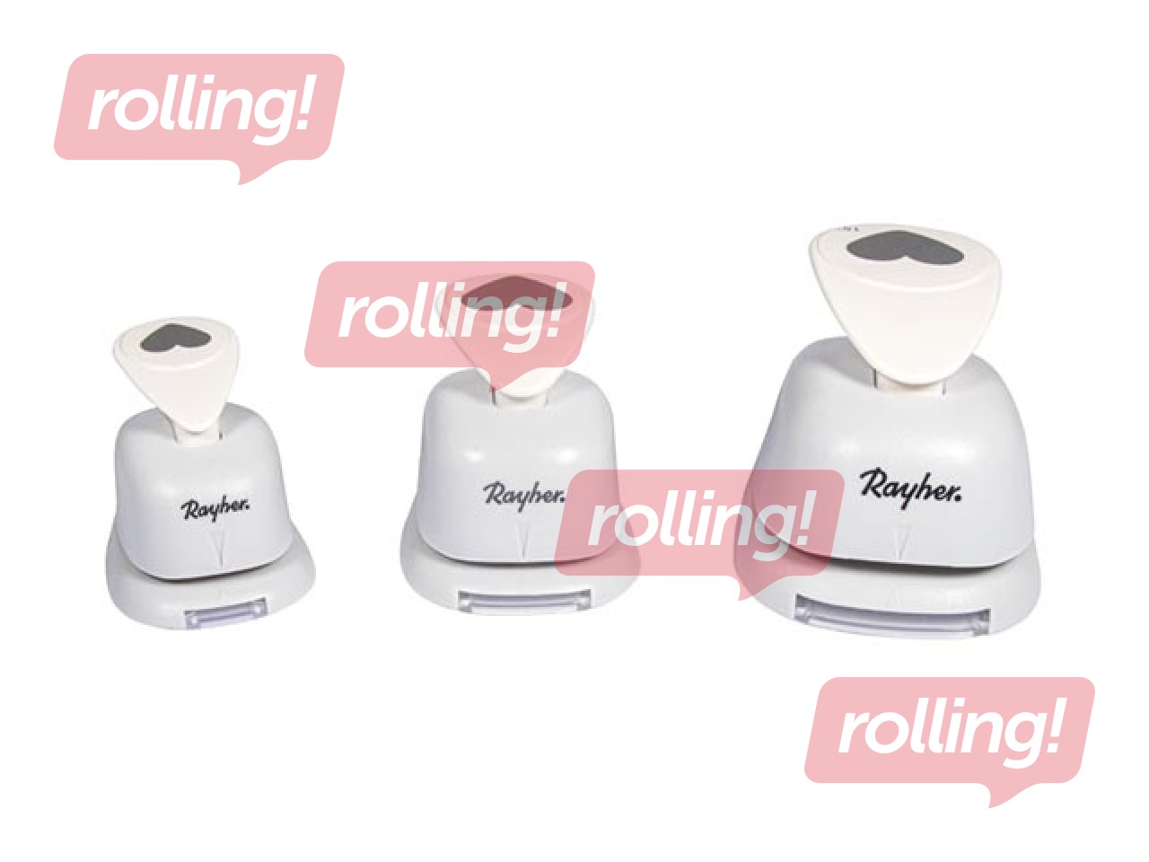 Dekoratīvo caurumsitēju komplekts Sirsniņas, 3 gab.