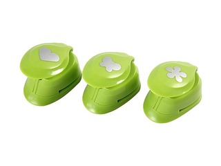 Dekoratīvo caurumsitēju komplekts: puķe, taurenis, sirds, 3 gab.