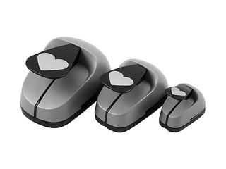 Dekoratīvo caurumsitēju komplekts, sirdis, 3 gab.