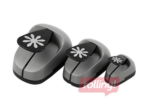 Dekoratīvo caurumsitēju komplekts, puķes, 3 gab.