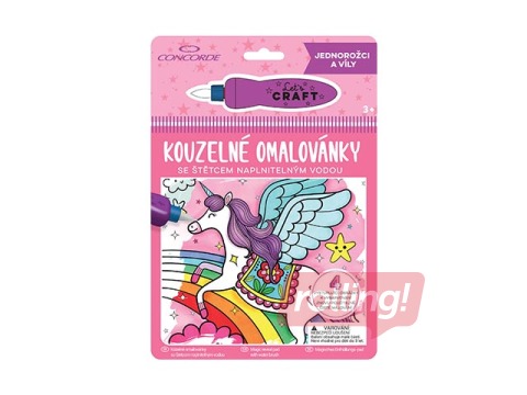 Krāsojamā grāmata ar ūdeni Vienradži un fejas