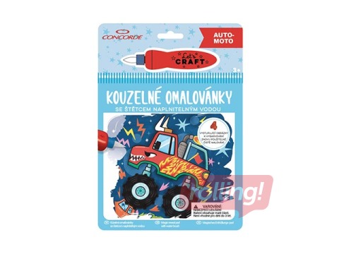 Krāsojamā grāmata ar ūdeni Auto-moto