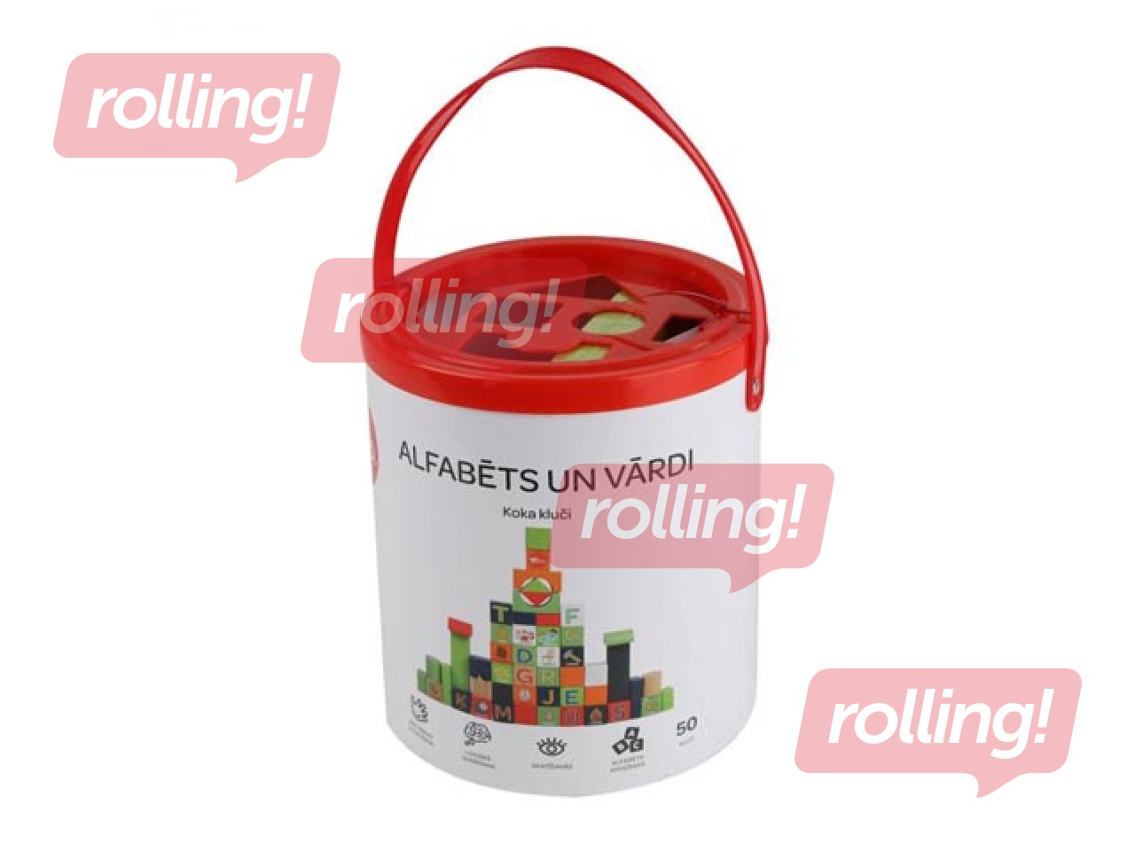 Spēle Alfabēts un vārdi, koka klucīši