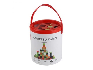 Spēle Alfabēts un vārdi, koka klucīši