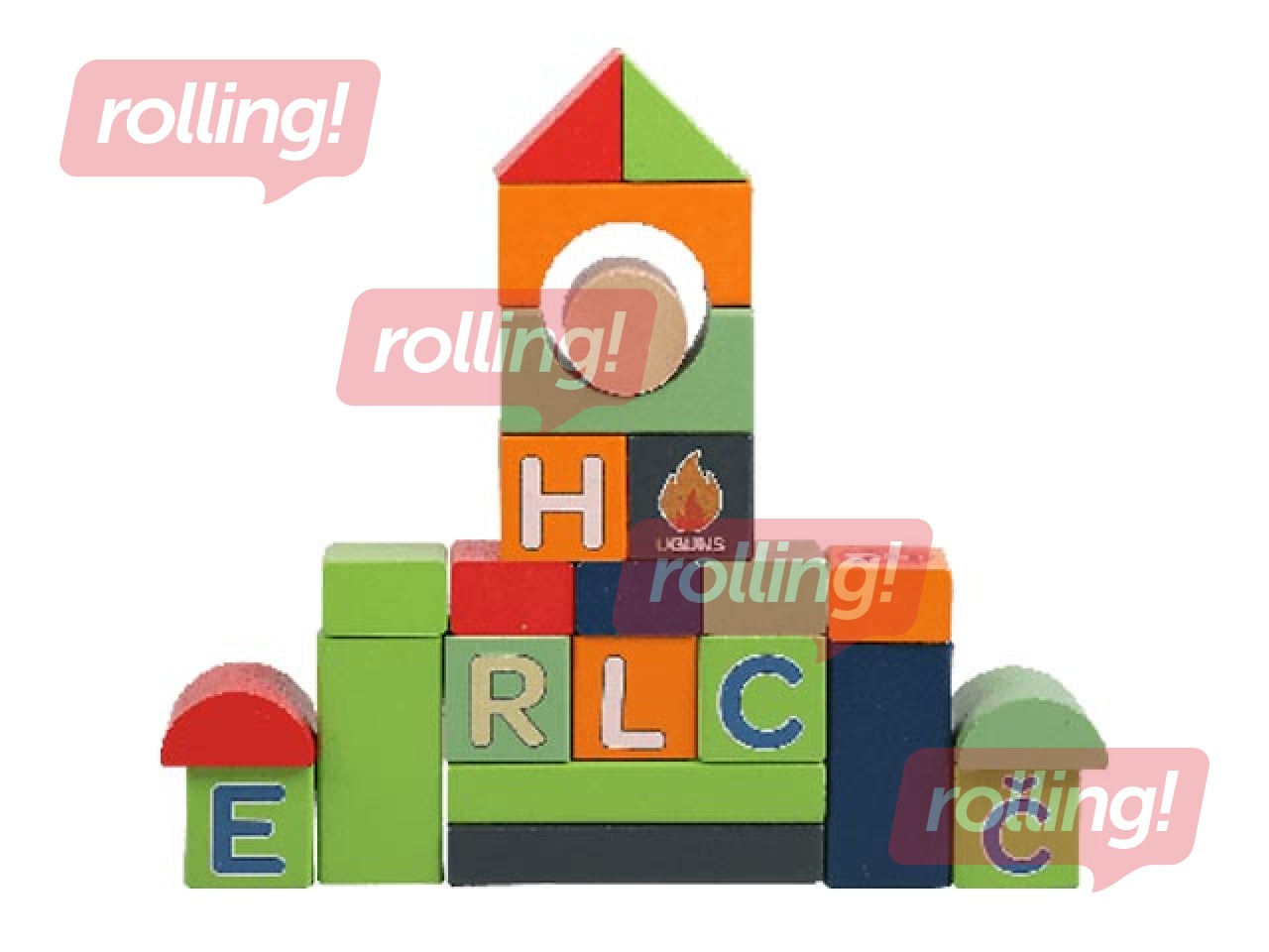 Spēle Alfabēts un vārdi, koka klucīši