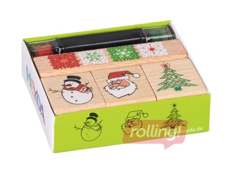 Dekoratīvo zīmogu komplekts Ziemassvētki, 4 gab.