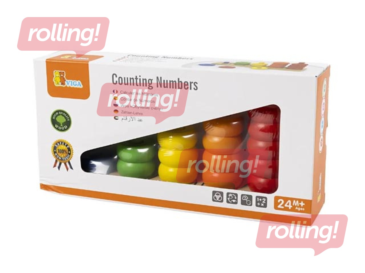 Koka rotaļlieta, skaitāmie kauliņi Viga