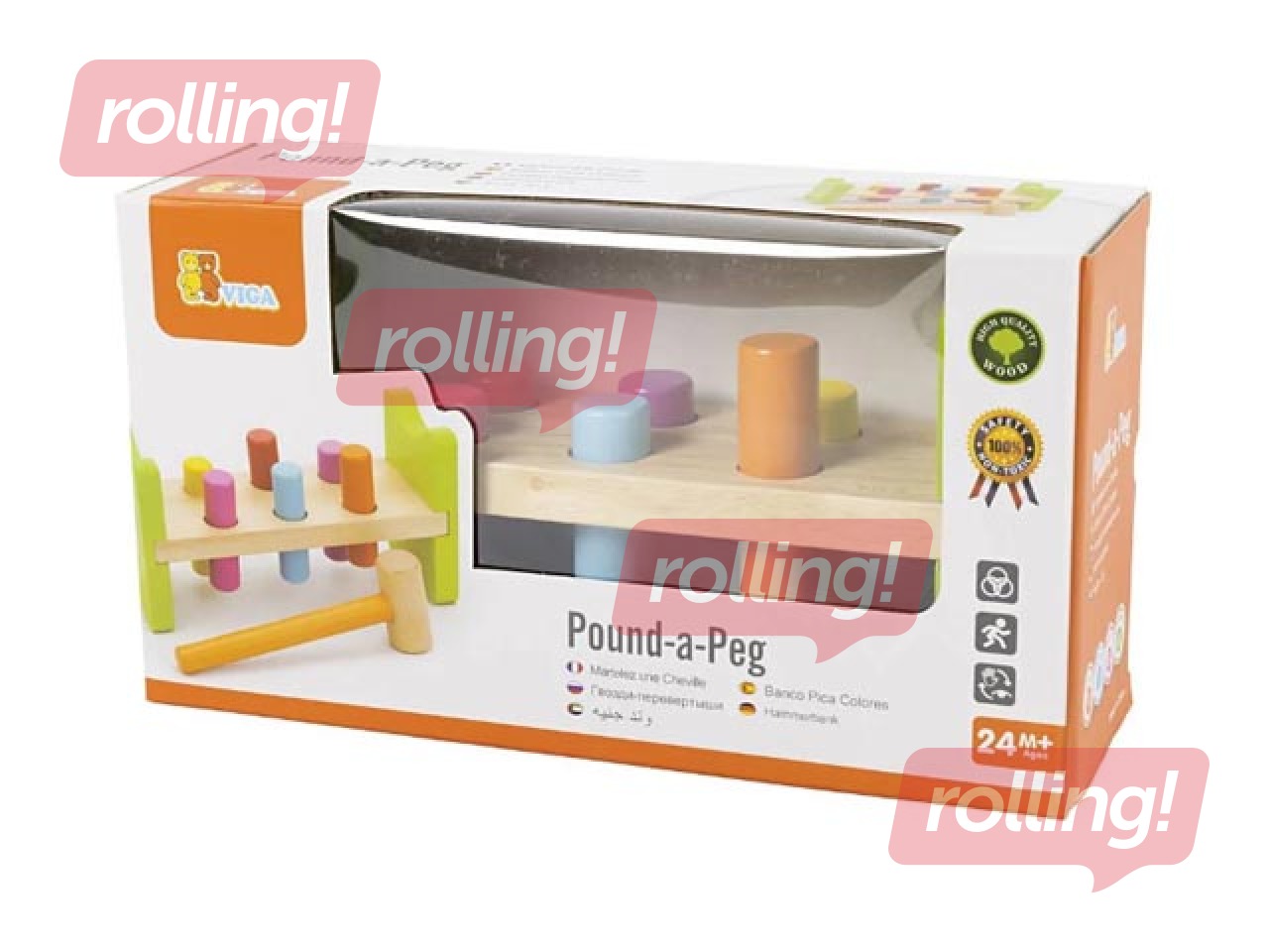 Koka rotaļlieta ar āmuru Viga