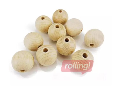 Koka bumbiņas 20mm, 10 gab.