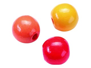 Koka pērlītes 8mm, 85 gab.,dzeltenas-sarkanas