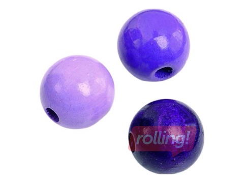 Koka pērlītes 8mm, 85 gab.,violetas