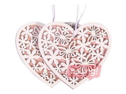 Koka sirdis, D:7 cm, ar aukliņu, 2 gab.