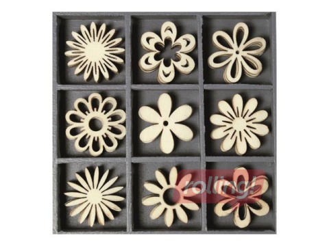 Koka dekori Flowers1, 45 gab.