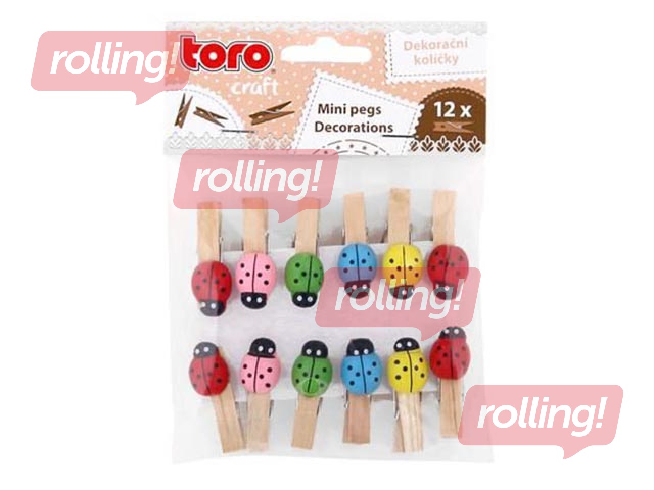 Koka dekoratīvie knaģīši Bizbizmārītes, 12gab