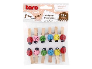 Koka dekoratīvie knaģīši Bizbizmārītes, 12gab