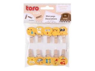 Koka dekoratīvie knaģīši Toro, sejiņas, 10 gab.