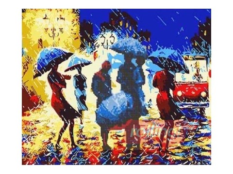 Dimanta mozaīka + gleznošana pēc numuriem, 40x50cm