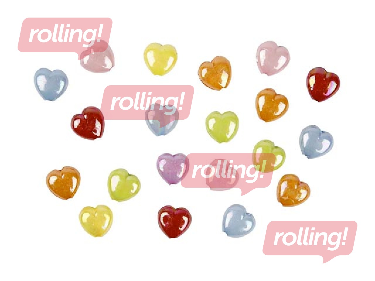 Pērlītes Sirdis, liels caurums, dažādas krāsas, 70 gr