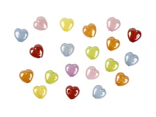 Pērlītes Sirdis, liels caurums, dažādas krāsas, 70 gr