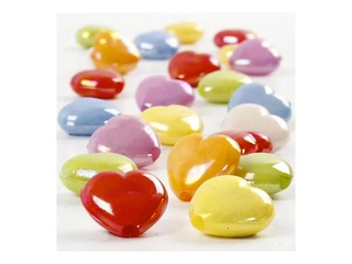 Pērlītes Sirdis, liels caurums, dažādas krāsas, 70 gr