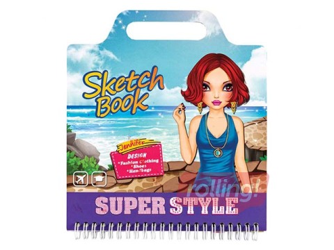 Skiču bloknots 20 x 22 cm, 36 lapas, trafarets+uzlīmes, Jennifer