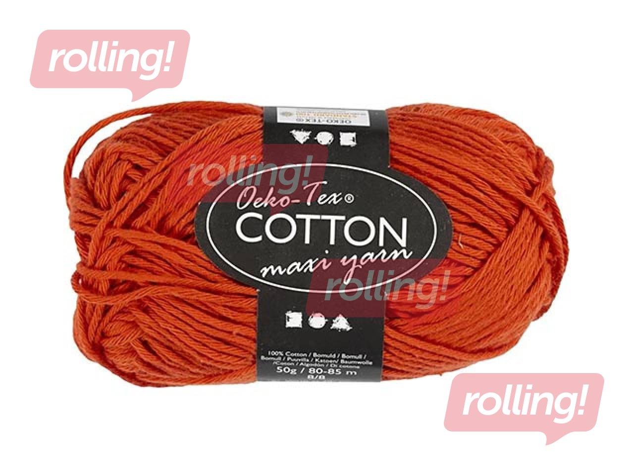 Kokvilnas dzija, sarkana, 50g