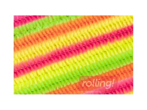 Šenila kociņi (pūkaina stieple), 0.8 x 50cm, 10gab., neon