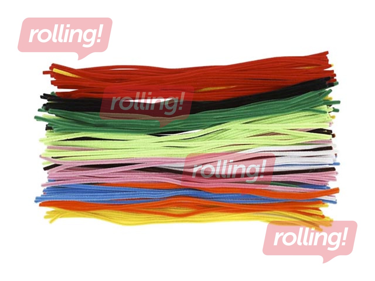 Šenila kociņi (pūkaina stieple), 0.6 x 45cm, 200gab., asorti