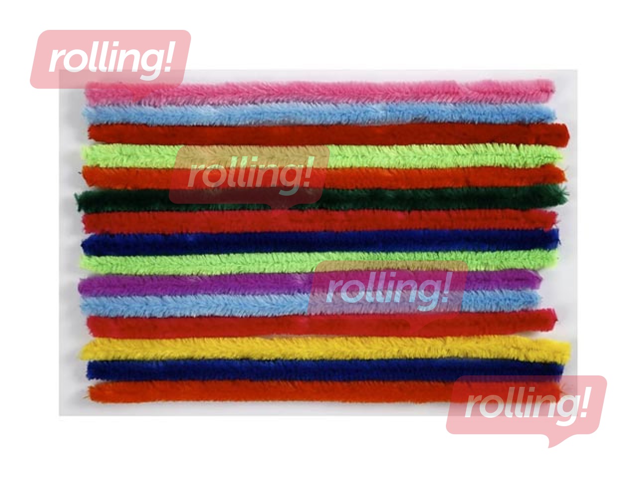 Šenila kociņi (pūkaina stieple), 1,5 x 30cm, 15gab., asorti