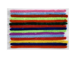 Šenila kociņi (pūkaina stieple), 1,5 x 30cm, 15gab., asorti