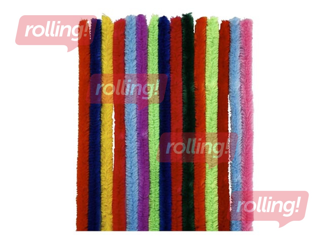 Šenila kociņi (pūkaina stieple), 1,5 x 30cm, 15gab., asorti