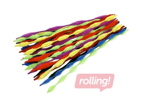 Šenila kociņi (pūkaina stieple), 5-12mm x 30cm, 28gab., asorti