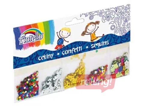 Konfetti spīdumi, Fiorello, 5 x 2g, jauktas krāsas, formas