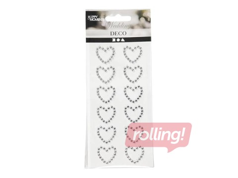 Pašlīmējošās kristāliņu sirdis, 12 gab.