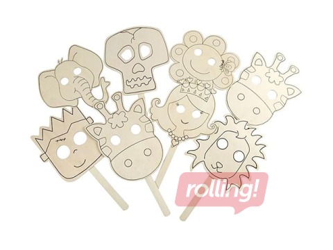 Koka maskas ar rokturi, 16 gab.