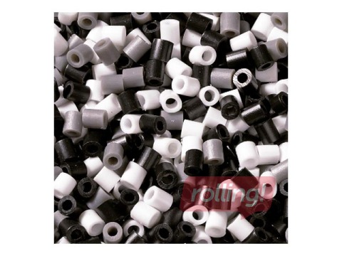 Kausējamas pērlītes, 2000gab., melnas-baltas-pelēkas