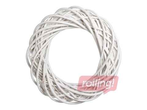 Rotanga vainags, balts, D: 30 cm