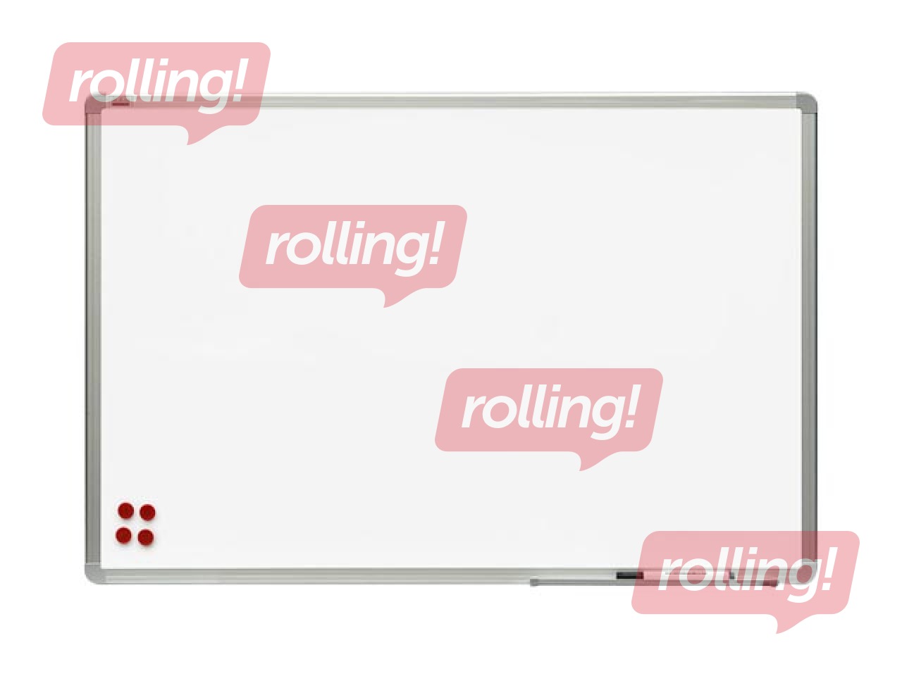 Sienas tāfele alumīnija rāmī 2x3, 250x120 cm, lakota, balta 