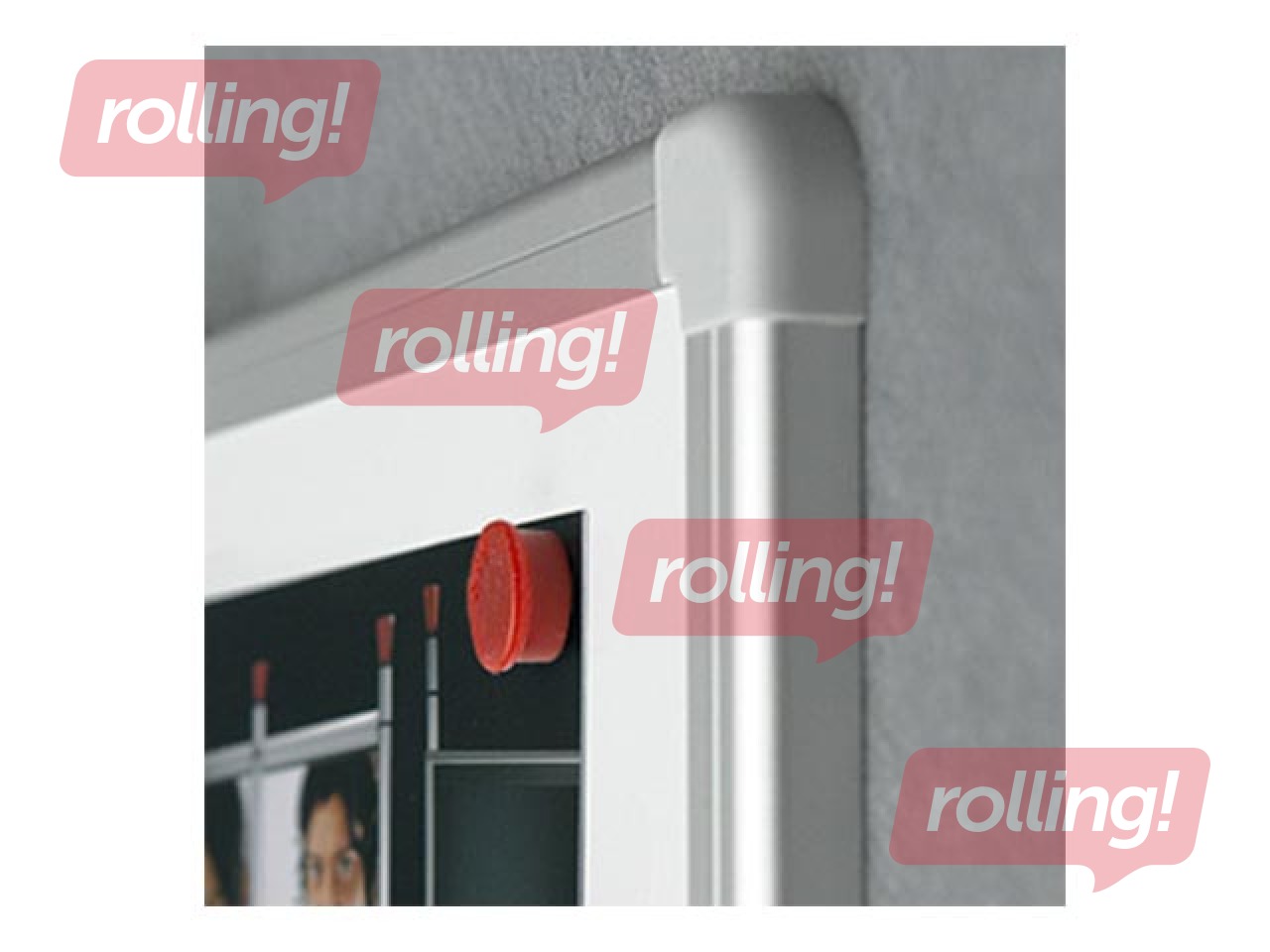 Sienas tāfele alumīnija rāmī 2x3, 250x120 cm, lakota, balta 