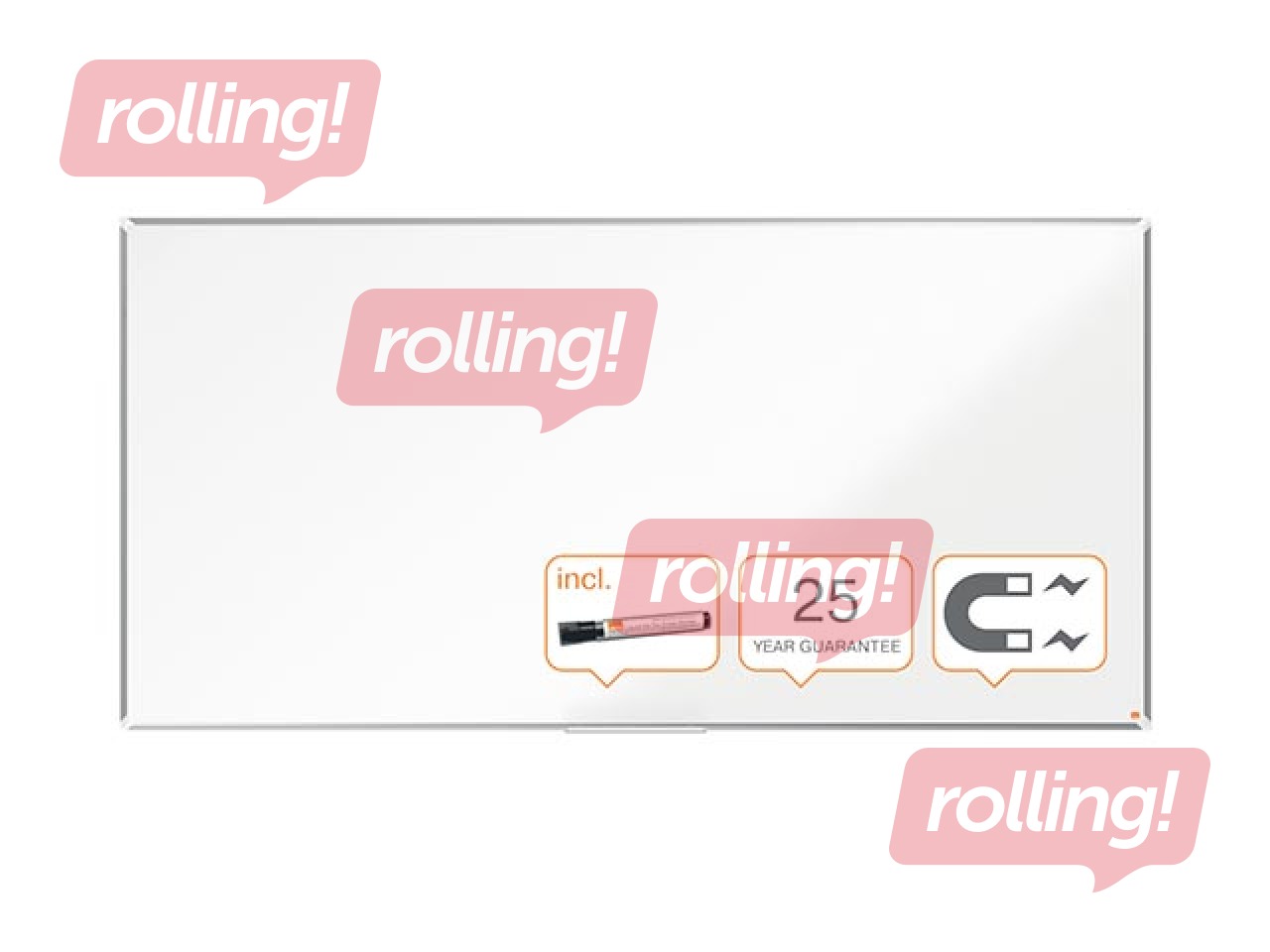 Sienas tāfele alumīnija rāmī Nobo Premium Plus, 240x120 cm, emaljēta virsma, balta 